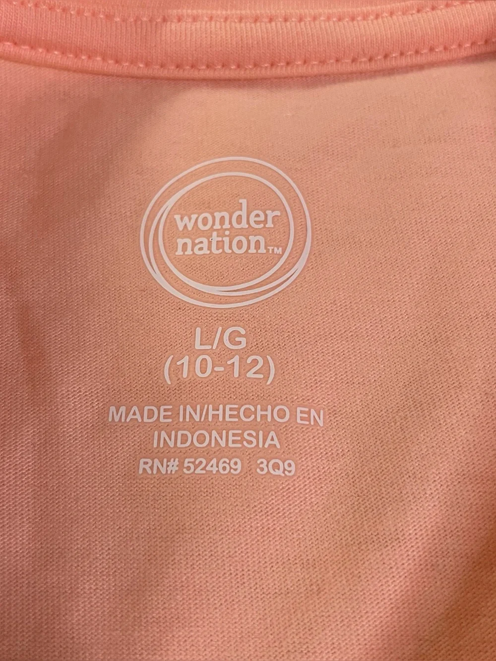 NWT Wonder Nation Peach Cotton Blend Long Sleeve size GIRLS Large